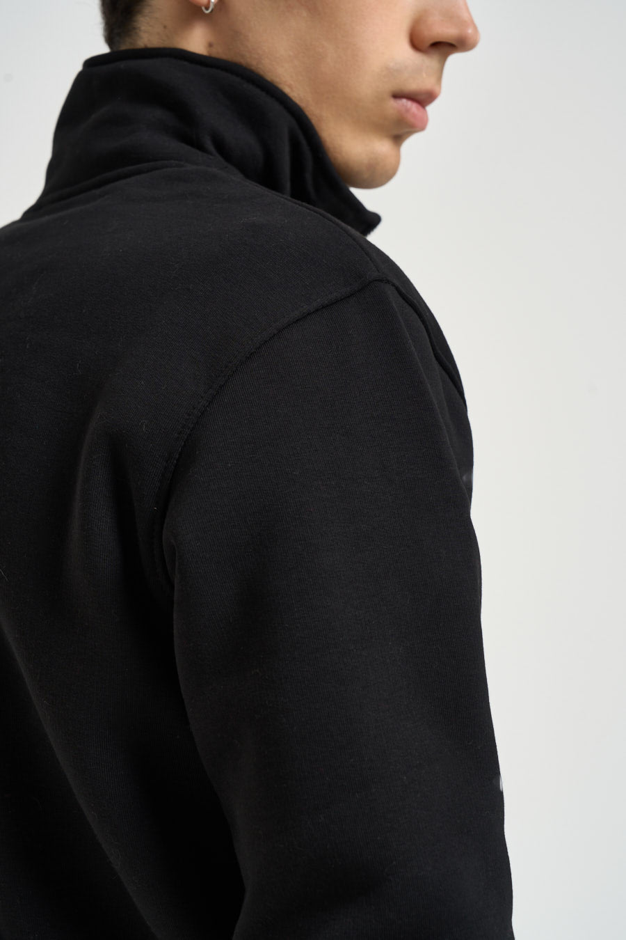 Felpa uomo mezza zip nera FOLK NERO SUPERCULTURE* 