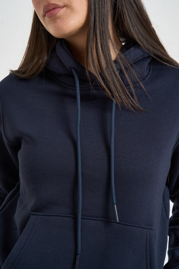 Felpa donna con cappuccio blu navy - 3