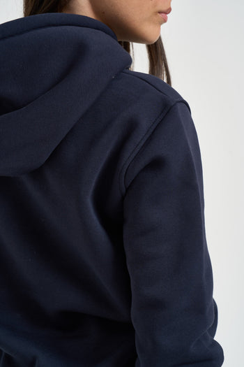 Felpa donna con cappuccio blu navy - 6