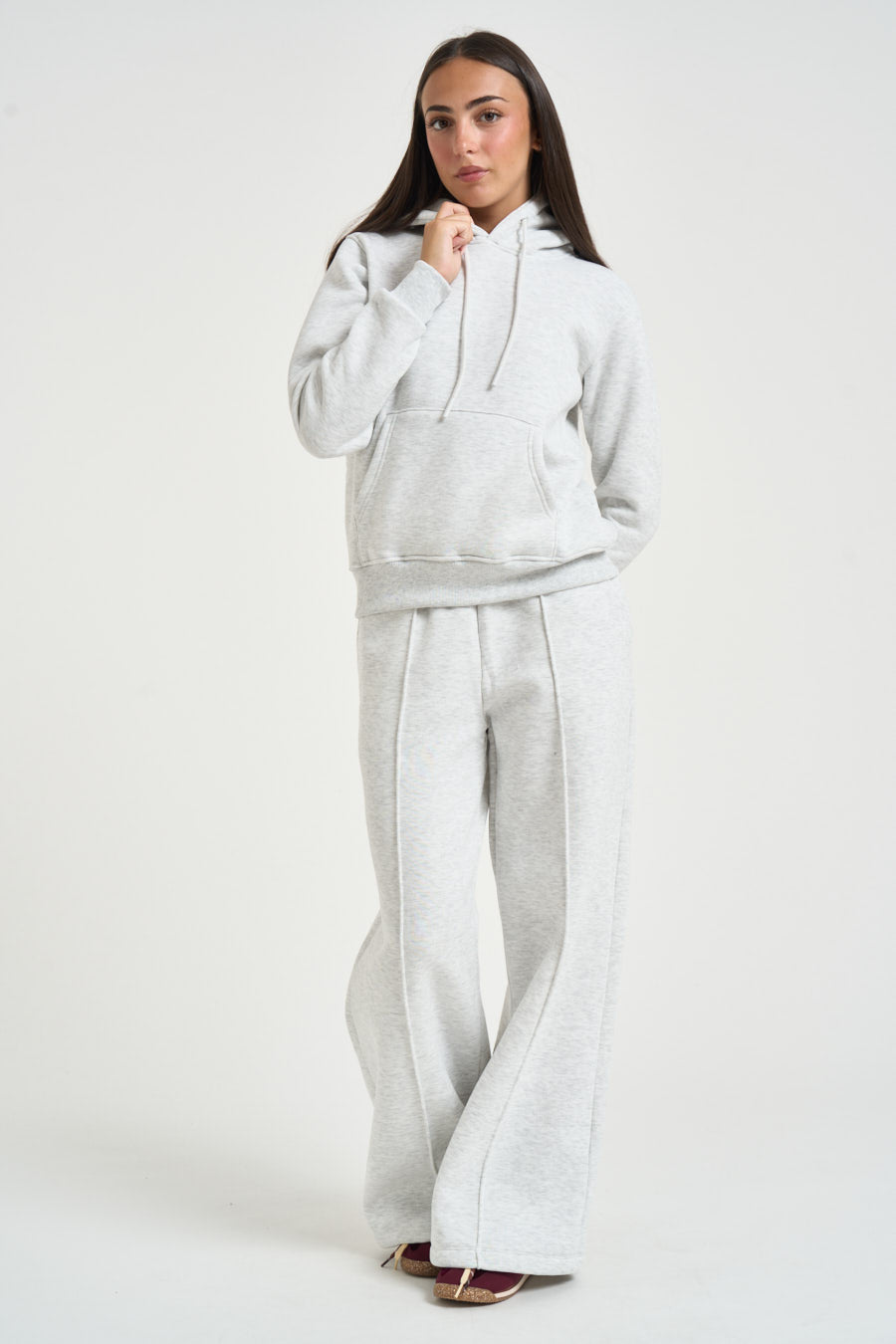 Felpa donna con cappuccio grigio chiaro GRETA Z GRIGIO NK SUPERCULTURE* 