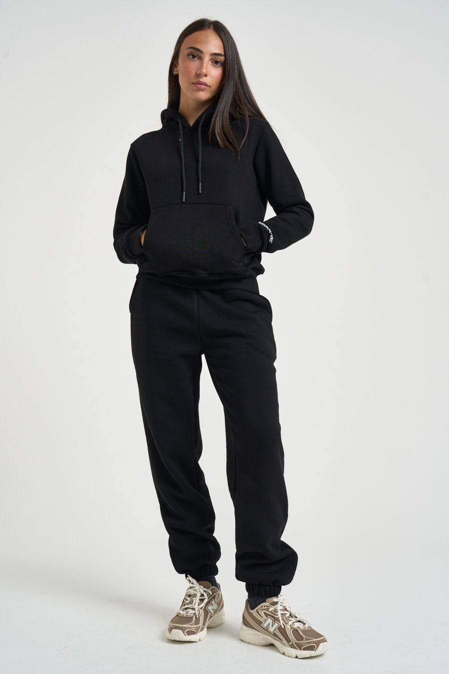 Felpa donna con cappuccio nera GRETA Z NERO SUPERCULTURE* 