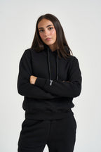 Felpa donna con cappuccio nera GRETA Z NERO SUPERCULTURE* 