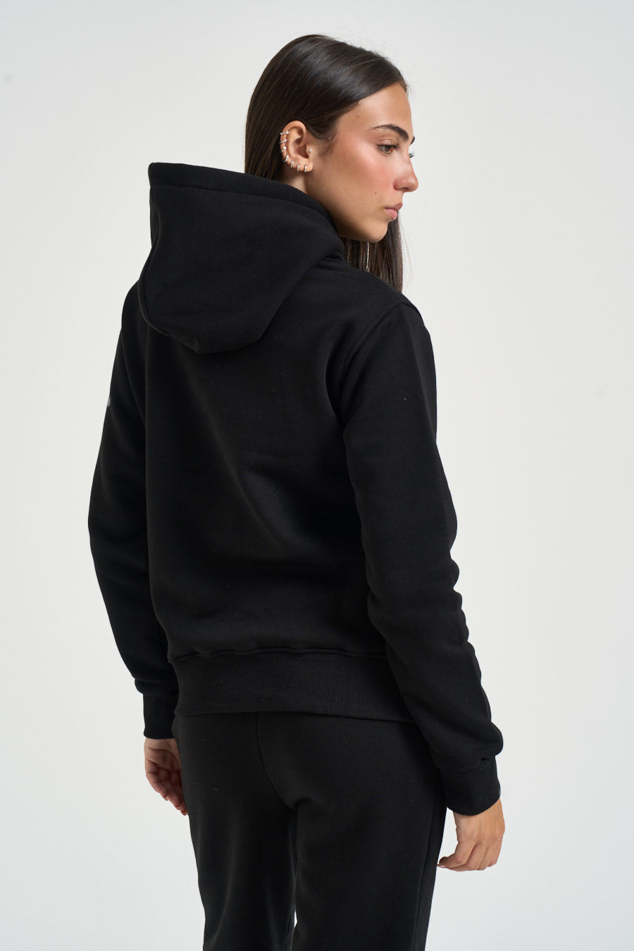 Felpa donna con cappuccio nera GRETA Z NERO SUPERCULTURE* 