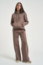 Felpa donna con cappuccio fango GRETA Z TORTORA SUPERCULTURE* 