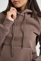 Felpa donna con cappuccio fango GRETA Z TORTORA SUPERCULTURE* 
