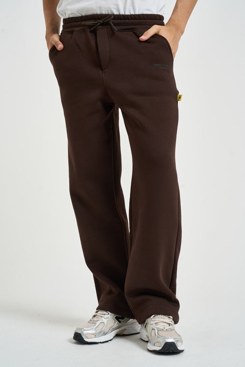 Pantalone uomo tuta loose fit marrone - 1