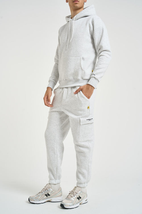 Felpa uomo con cappuccio grigio mèlange - 1