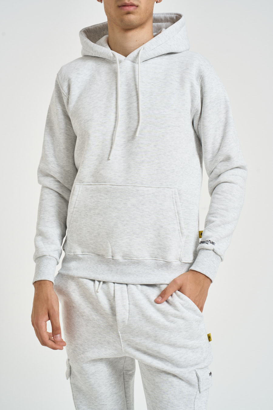 Felpa uomo con cappuccio grigio mèlange JOYZ GRIGIO NK SUPERCULTURE* 