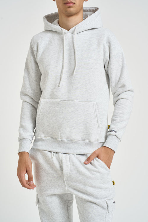 Felpa uomo con cappuccio grigio mèlange - 2