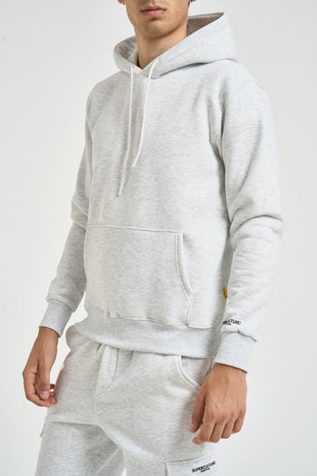 Felpa uomo con cappuccio grigio mèlange - 3