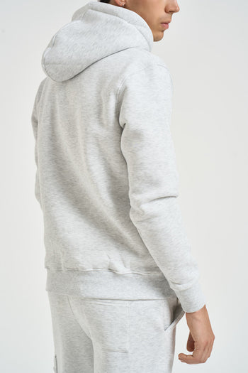 Felpa uomo con cappuccio grigio mèlange - 5