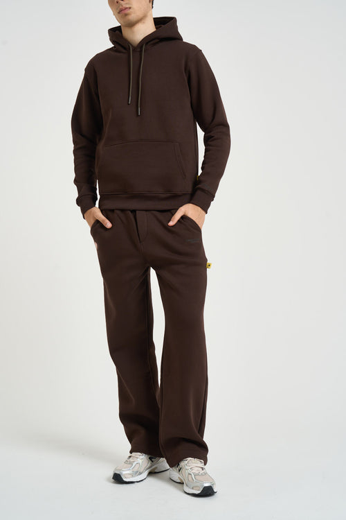 Felpa uomo con cappuccio marrone