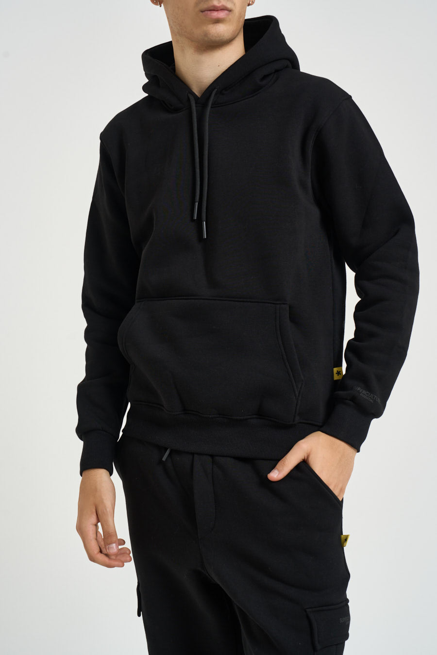 Felpa uomo con cappuccio nera JOYZ NERO SUPERCULTURE* 