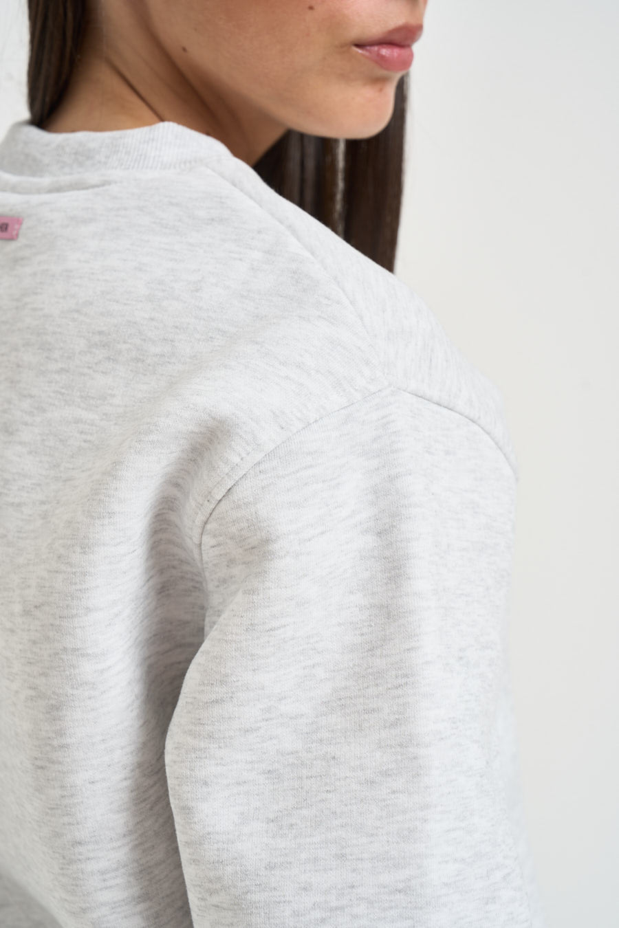 Felpa donna girocollo grigio chiaro NINAZ GRIGIO NK SUPERCULTURE* 
