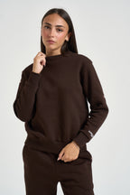 Felpa donna girocollo marrone NINAZ MORO SUPERCULTURE* 