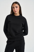 Felpa donna girocollo nera NINAZ NERO SUPERCULTURE* 
