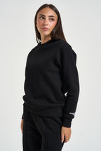 Felpa donna girocollo nera NINAZ NERO SUPERCULTURE* 