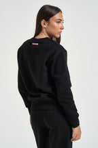 Felpa donna girocollo nera NINAZ NERO SUPERCULTURE* 