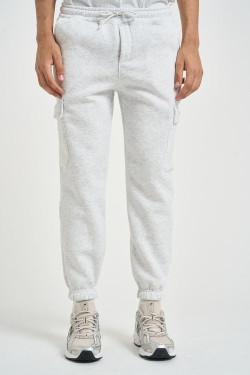 Pantalone uomo tuta jogger con tasche grigio - 1