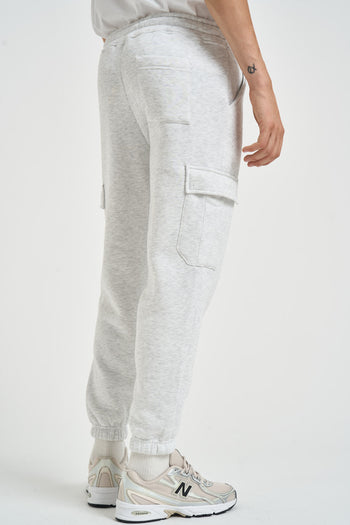 Pantalone uomo tuta jogger con tasche grigio - 3