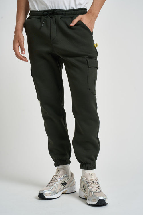 Pantalone uomo tuta jogger con tasche verde - 1