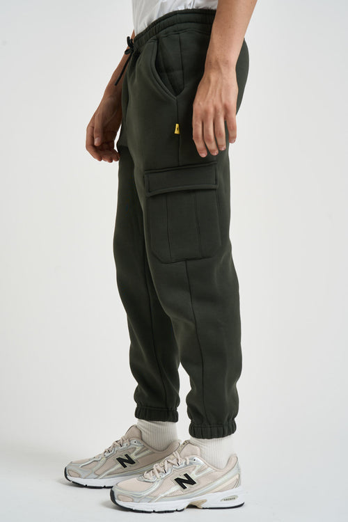 Pantalone uomo tuta jogger con tasche verde - 2