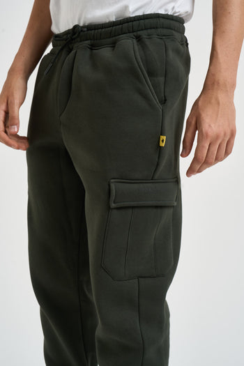 Pantalone uomo tuta jogger con tasche verde - 4
