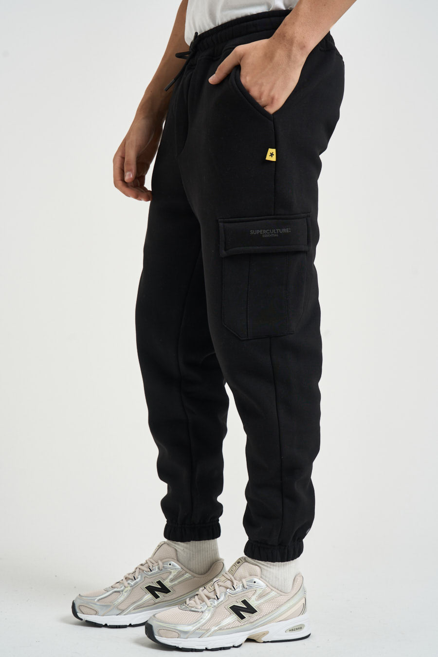 Pantalone uomo tuta jogger con tasche nero POSERZ NERO SUPERCULTURE* 