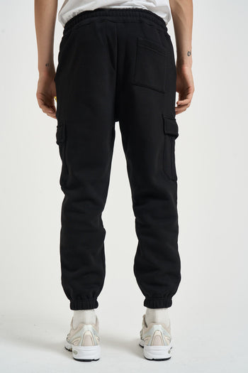 Pantalone uomo tuta jogger con tasche nero - 3