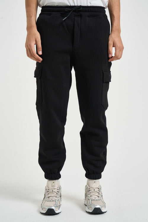 Pantalone uomo tuta jogger con tasche nero