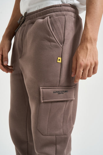 Pantalone uomo tuta jogger taupe - 5