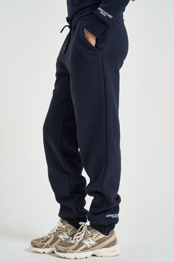 Pantalone tuta jogger donna blu navy - 3