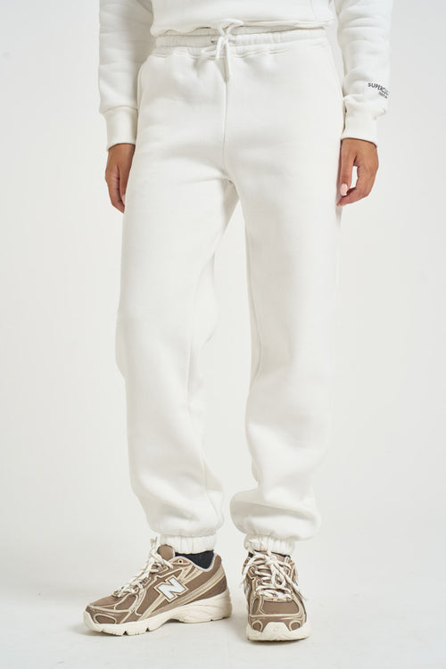 Pantalone donna jogger con elastico alla caviglia bianco - 2
