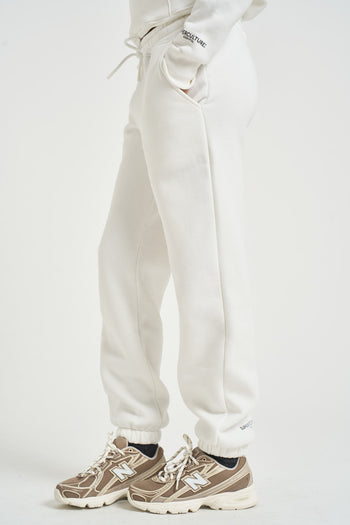 Pantalone donna jogger con elastico alla caviglia bianco - 3