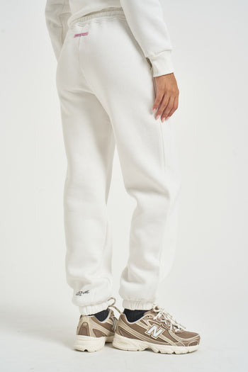 Pantalone donna jogger con elastico alla caviglia bianco - 4