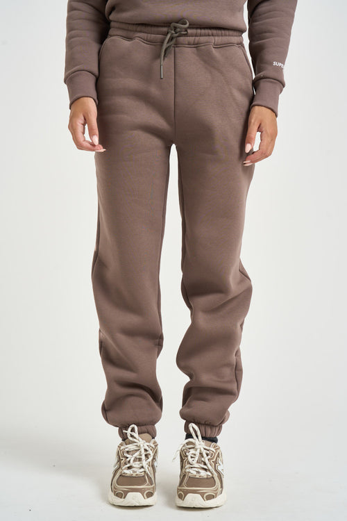 Pantalone tuta jogger donna fango - 1