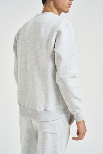 Felpa uomo a girocollo grigio mèlange - 4
