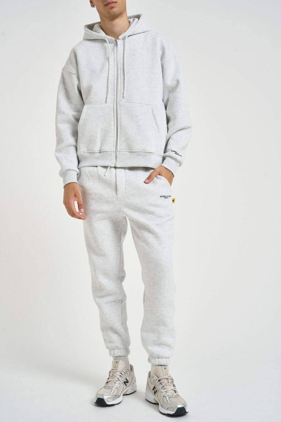 Felpa uomo con zip grigio mèlange TRAVIS GRIGIO NK SUPERCULTURE* 