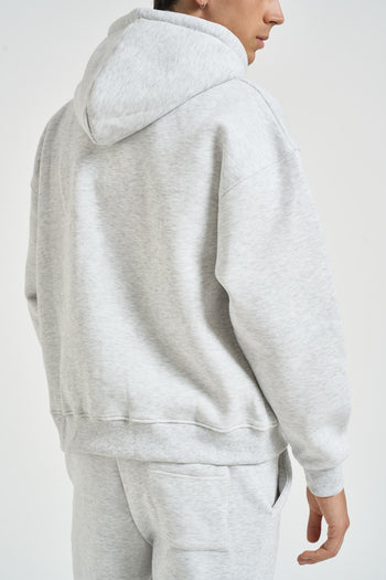 Felpa uomo con zip grigio mèlange - 6
