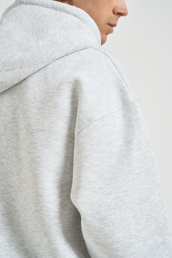 Felpa uomo con zip grigio mèlange - 7