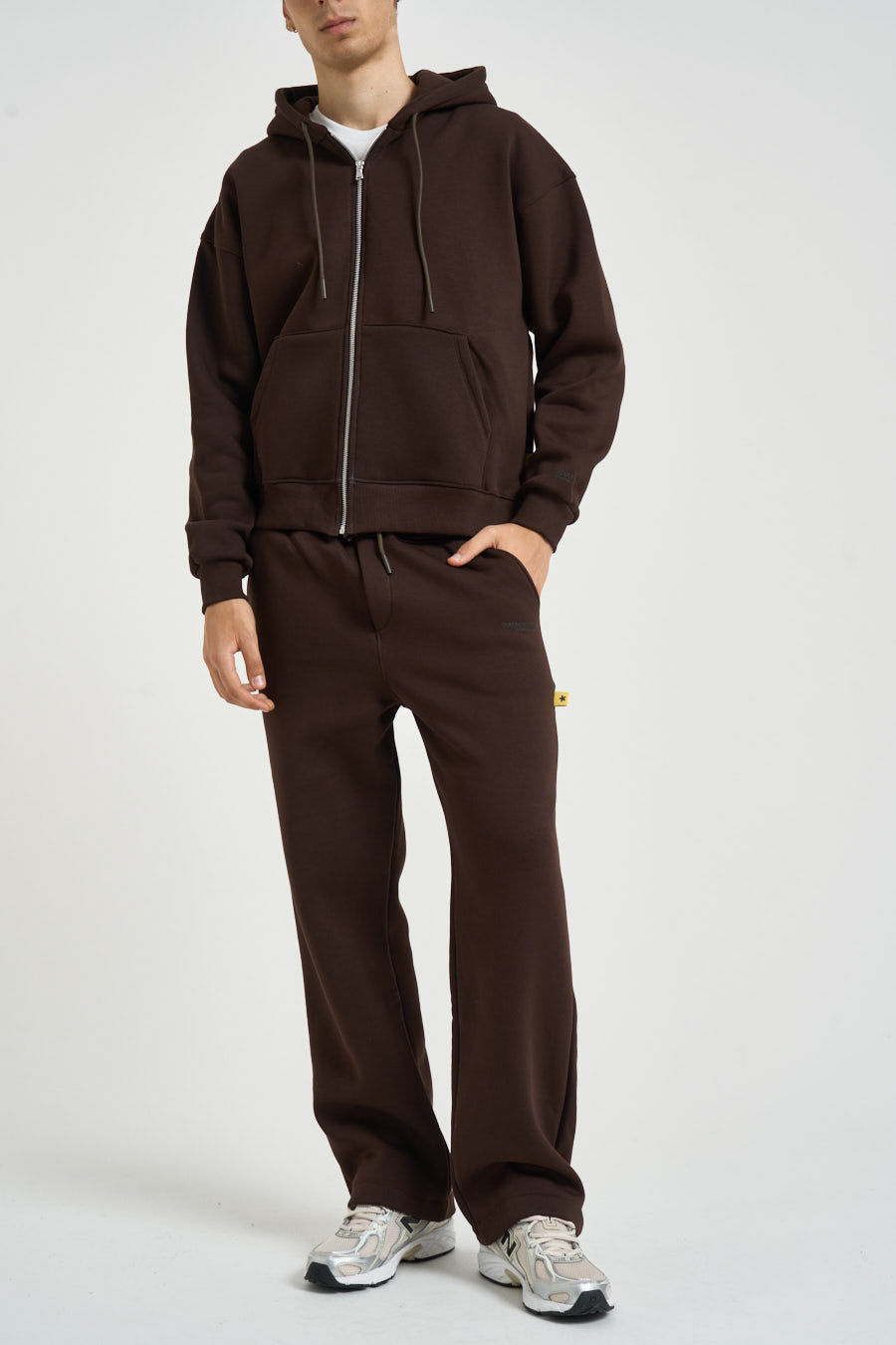Felpa uomo con zip marrone TRAVIS MORO SUPERCULTURE* 