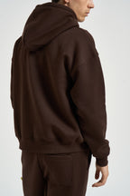 Felpa uomo con zip marrone TRAVIS MORO SUPERCULTURE* 