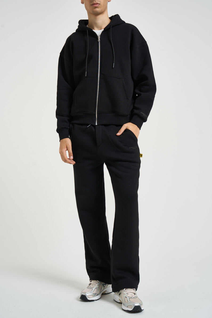 Felpa uomo con zip nera TRAVIS NERO SUPERCULTURE* 