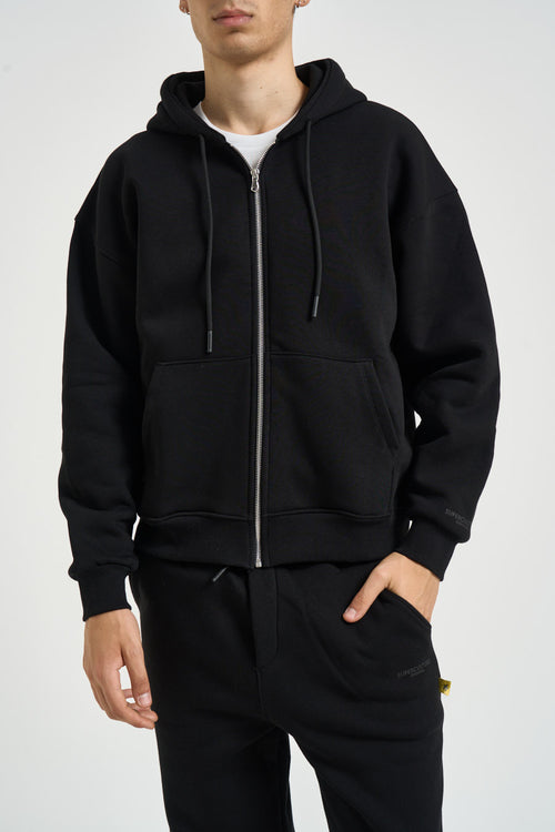Felpa uomo con zip nera - 2