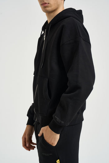 Felpa uomo con zip nera - 3