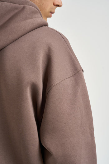 Felpa uomo con zip taupe - 6