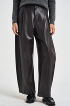 Pantaloni donna in ecopelle moro 105081 MORO SUSY MIX 