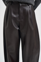Pantaloni donna in ecopelle moro 105081 MORO SUSY MIX 