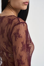 Maglia donna in pizzo bordeaux 10997 BAROLO SUSY MIX 