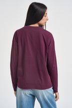 Maglia donna a maniche lunghe bordeaux 11771 BAROLO SUSY MIX 